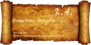 Kempfner Arnold névjegykártya